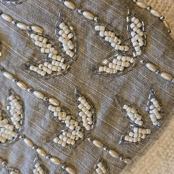 Rachel Zoe stunning large Christmas stocking gray NEW - Picture 5 of 6